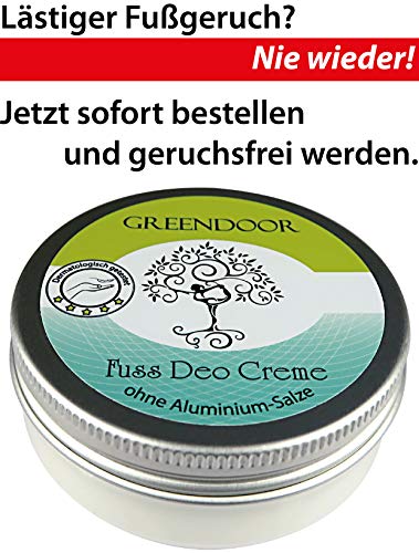 Greendoor Bálsamo para pies con BIO Manteca de cacao, Crema de pies & Schrunde ungüento, 4 x Productividad, Cosmética natural, Pie bálsamo