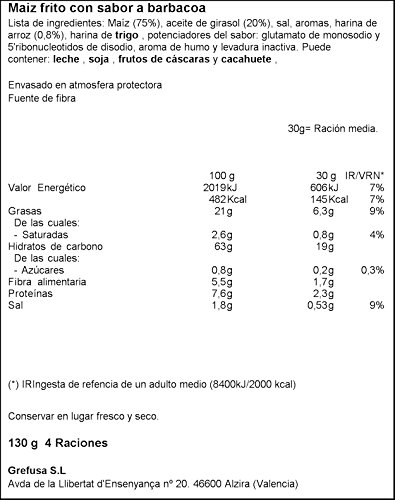 Grefusa - MisterCorn El Original | Maíz Frito con Sabor a Barbacoa - 130 gr