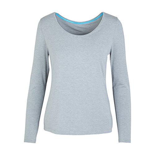 GREY Fashion Berlin - Camiseta de manga larga Two de Vitadylan, para mujer, con fibras de algas islandesas, aporta vitaminas, minerales y zinc en la piel, talla: 34-42 gris (melange) 36
