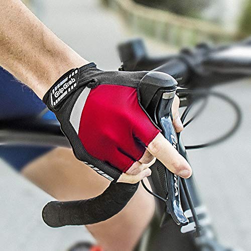 GripGrab SuperGel-Stark - Guantes de Ciclismo con Dedos Cortos y Acolchados, para Hombre, Talla M, Color Rojo