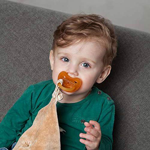 Gruenspecht - Chupete ecológico de caucho natural 18 + meses // Juego de 2 unidades, escudo suave en forma de corazón, forma ortopédica de pino