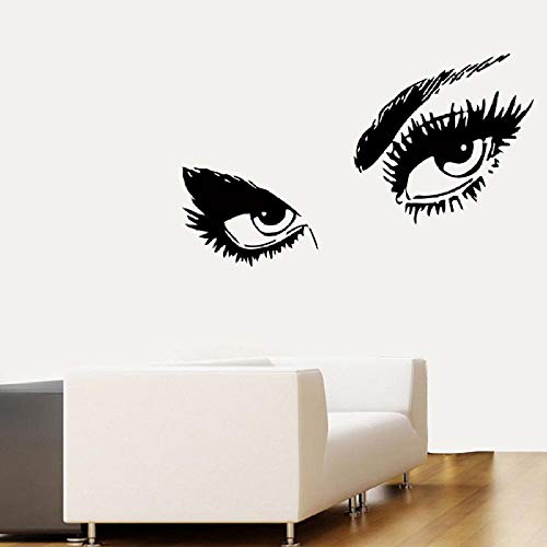 Gtfzjb Tatuajes de pared Ojos Pestañas Etiqueta de la pared Maquillaje Pelo Salón de belleza Decoración Hermosos ojos Mural de la pared Cartel de la pared extraíble AY895 108x42cm
