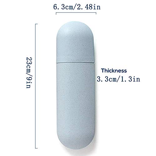Gua 2 Piezas Caja de Cepillo de Dientes de Viaje, Estuche Caja Funda de Cepillo, Ecológico, Antibacteriano y Liviano, Taza de Agua con Soporte para Cepillos de Dientes para Viajes, Camping, Escuela