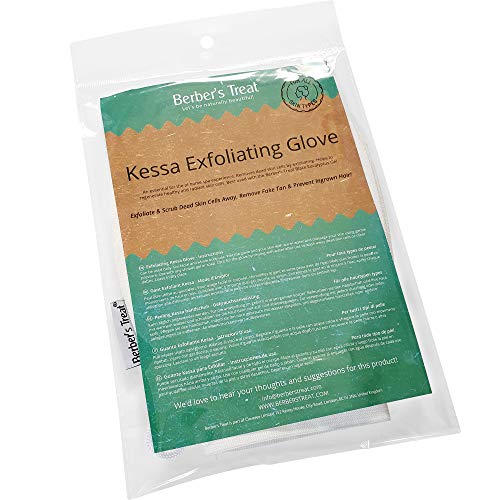 Guante Exfoliante Kessa - Elimina las Células Muertas de la piel exfoliantes Exfolia - Esponja Exfoliante (Blanco)