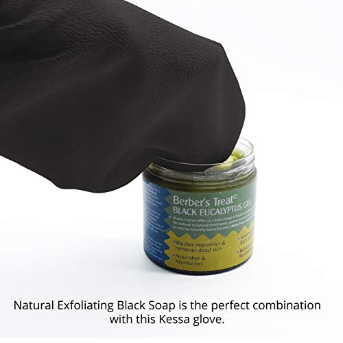 Guante Exfoliante Kessa - Elimina las Células Muertas de la piel exfoliantes Exfolia - Esponja Exfoliante (Negro)