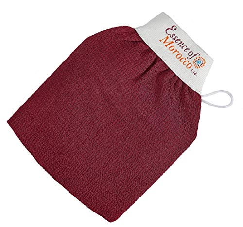 Guante Kessa Exfoliante Tradicional Marroquí para Eliminar las Células Muertas de la Piel y Exfoliarse Producto Hamam de Primera Calidad Hecho en Marruecos (1 Guante)