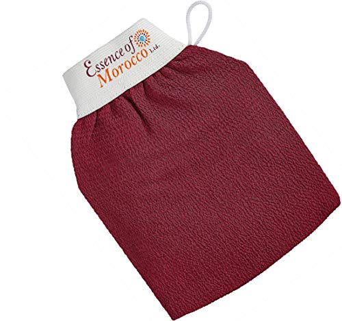Guante Kessa Exfoliante Tradicional Marroquí para Eliminar las Células Muertas de la Piel y Exfoliarse Producto Hamam de Primera Calidad Hecho en Marruecos (1 Guante)