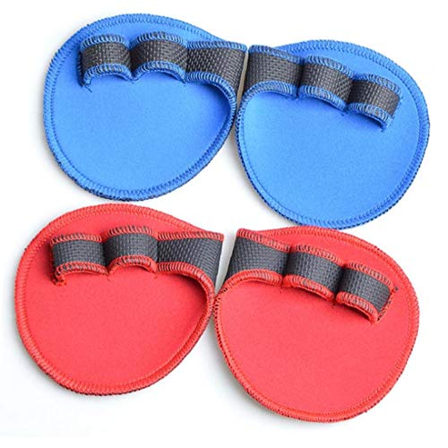 Guantes de Entrenamiento en Profundidad de Profitness Antideslizante de Palma Peso de elevación de Silicona Guante para Evitar Callos con muñequera Soporte Ideal para Hombres y Mujeres (Azul)