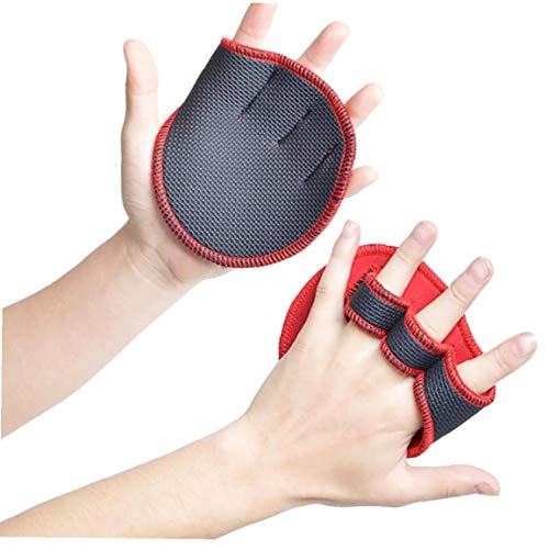 Guantes de Entrenamiento en Profundidad de Profitness Antideslizante de Palma Peso de elevación de Silicona Guante Que se Deben Evitar Callos Hombres Mujeres (Rojo)