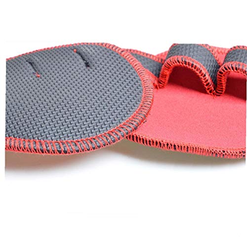 Guantes de Entrenamiento en Profundidad de Profitness Antideslizante de Palma Peso de elevación de Silicona Guante Que se Deben Evitar Callos Hombres Mujeres (Rojo)