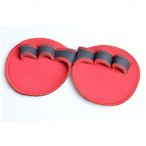 Guantes de Entrenamiento en Profundidad de Profitness Antideslizante de Palma Peso de elevación de Silicona Guante Que se Deben Evitar Callos Hombres Mujeres (Rojo)