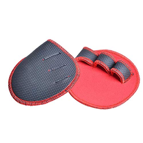 Guantes de Entrenamiento en Profundidad de Profitness Antideslizante de Palma Peso de elevación de Silicona Guante Que se Deben Evitar Callos Hombres Mujeres (Rojo)
