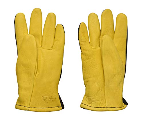Guantes de hoja de oro WAGNER - DRY TOUCH - Guantes de jardín para mujeres, impregnación especial de piel de vaca / repelente al agua / Premio RHS - 25302100