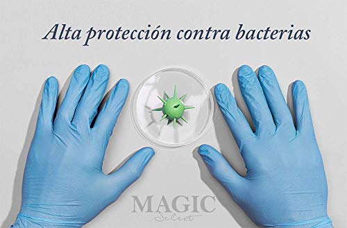 Guantes de Vinilo AZUL Guantes libres de látex sin polvo Limpieza Guantes sanitarios para la cocina, Limpieza, Seguridad, Manejo de alimentos, 100 pcs caja (TALLA M)