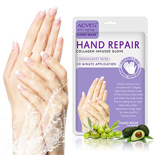 Guantes Hidratantes con Mascarilla para Manos para el Cuidado de las Manos Mascarilla Exfoliante Nutritiva Regeneradora para Manos secas y Agrietadas (4 pares)