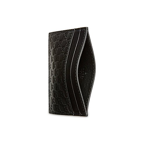 Gucci 262837 Microguccissima - Funda de piel para tarjetas, color negro