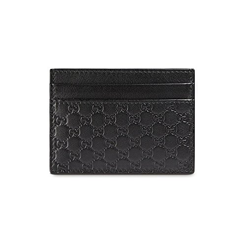 Gucci 262837 Microguccissima - Funda de piel para tarjetas, color negro
