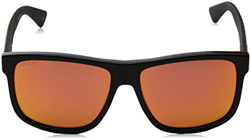 Gucci GG0010S, Gafas de Sol para Hombre, Negro (Black/Rojo), Talla única