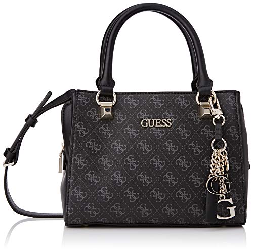 Guess CAMY Small Girlfriend Satchel, Bolsos para mujer, Coal Multi, One Size