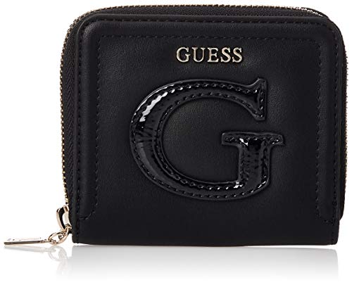 Guess Chrissy Small Zip Around Wallet, Billetera para Mujer, Negro, Talla única