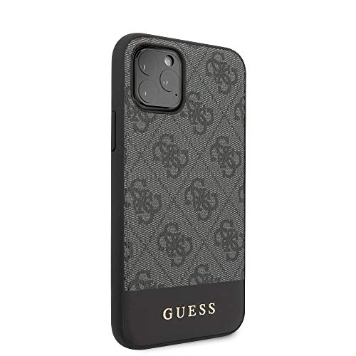 Guess Glitter 4G Stripe Collection - Funda para iPhone 11 Pro MAX, Color Gris