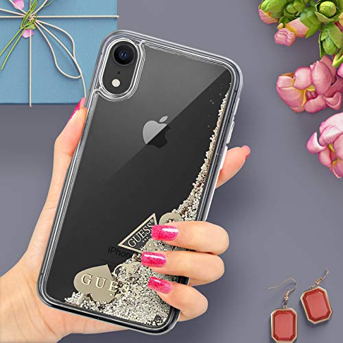 Guess GUHCI61GLHFLGO New Glitter Hearts - Carcasa para iPhone XR, Color Dorado