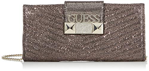 Guess - Jazzie, Bolso de mano Mujer, Plateado (Pewter), 4.5x12x26 cm (W x H L)