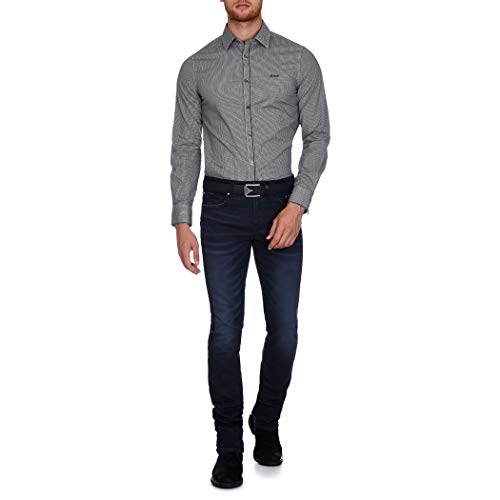 Guess M84H41W8BX0 - Camisa de hombre de algodón con cuello italiano y diseño moderno rojo XXL
