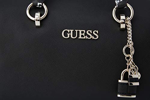 Guess South Bay Box Satchel, bolsos para Mujer, negro, Talla única