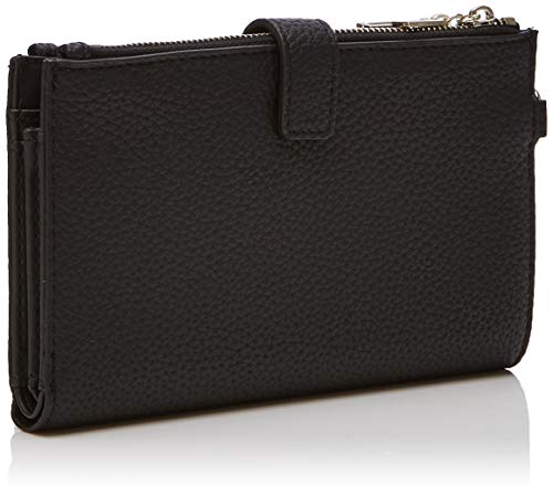 Guess Uptown Chic SLG Dbl Zip Orgnzr, Cartera. para Mujer, Negro (Nero), 18.5x11x2 Centimeters (W x H x L)