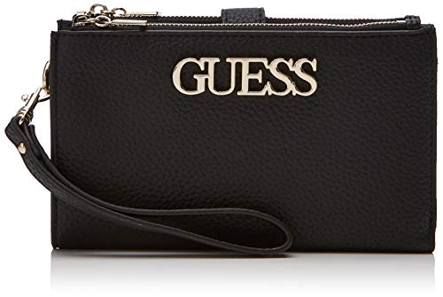 Guess Uptown Chic SLG Dbl Zip Orgnzr, Cartera. para Mujer, Negro (Nero), 18.5x11x2 Centimeters (W x H x L)