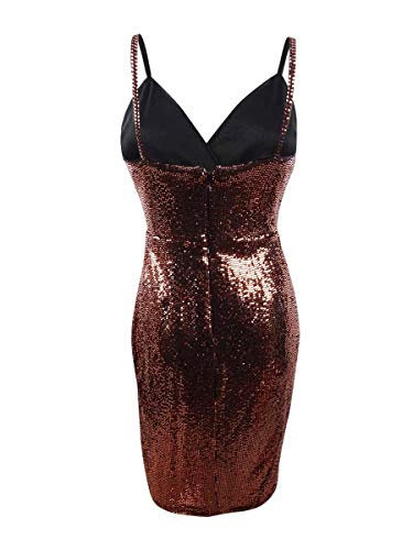 Guess - Vestido de fiesta de imitación metálico para mujer