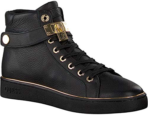 Guess - Zapatillas de Deporte de Otra Piel Mujer, Negro (Negro), 39 EU