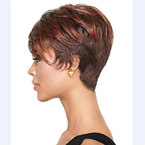 GUIPING Femenino de la Peluca Llena Top-Peluca, Fibra resi Sintética Corta de Las señoras Pelucas a Prueba de Calor Rubio Pelucas con el Lado Bangs