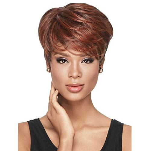 GUIPING Femenino de la Peluca Llena Top-Peluca, Fibra resi Sintética Corta de Las señoras Pelucas a Prueba de Calor Rubio Pelucas con el Lado Bangs