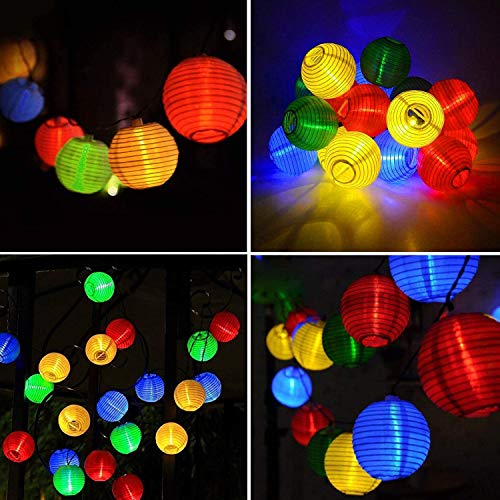 Guirnaldas de Luces Solar Jardín LED Bawoo 30 LED Guirnaldas Luces Exterior 5,5m Impermeable IP65 Guirnalda Luces Decoración Exterior y Interior Luz Navidad Fiesta Ceremonia Jardín Casa (Multicolor)