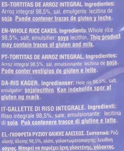 Gullón - Tortitas de Arroz Vitalday Pack de 4, 115,2g