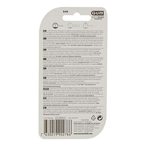 GUM - Pack Cepillos Interdentales Soft Picks Advanced Small Gum, 30 piezas