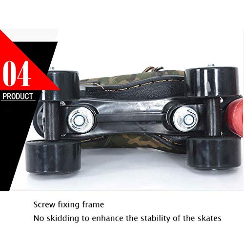 GUOXY Patines a ruedas, patines quad para niños patines de ruedas, patines en línea ajustables, camuflaje patines, para los zapatos para niños edad Niños Muchachas del regalo,Camouflage2,44