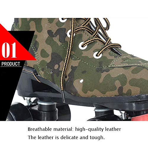 GUOXY Patines a ruedas, patines quad para niños patines de ruedas, patines en línea ajustables, camuflaje patines, para los zapatos para niños edad Niños Muchachas del regalo,Camouflage2,44