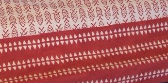 Guru-Shop Bloque de la Colcha de Impresión, Sofá Tiro, Tapices Hechos a Mano, Paño de Pared - Rojo / Crema de Pescado, Algodón, Tamaño: Dobles 225 x 275 cm, Textiles Para el Hogar