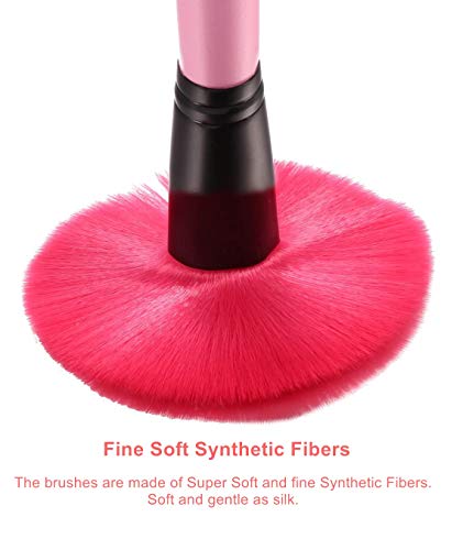 GUSODOR Profesional 24 pcs/set Pinceles de cosméticos multifunción Powder Set de pinceles de maquillaje cosmético y negro/rosa Funda de cuero de la PU Sponge Puff+pincel de limpieza de color rosa