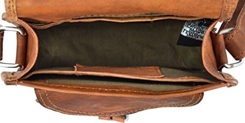 Gusti Cuero nature Claire Bolso Bandolera Vintage Retro Cuero de Cabra Hebilla Elegante Unisex Marrón Práctico Elegante Auténtico Regalo K53b