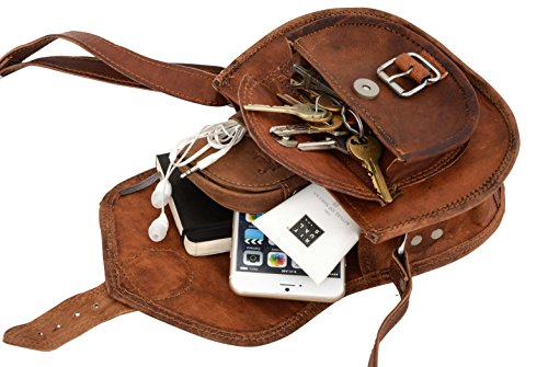 Gusti Cuero nature Claire Bolso Bandolera Vintage Retro Cuero de Cabra Hebilla Elegante Unisex Marrón Práctico Elegante Auténtico Regalo K53b