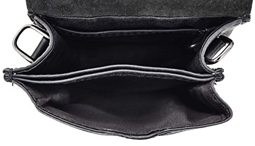 Gusti Cuero Studio Nelly Riñonera Bandolera Fiesta Retro Vintage Piel de Búfalo Negro 2H14-22-9