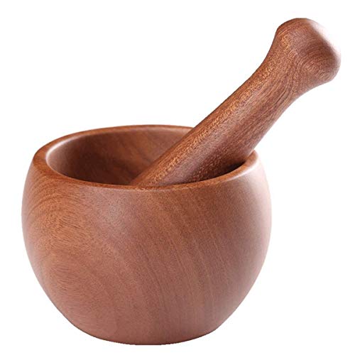 GWFVA Juego de mortero de mortero Juego de mortero y mortero de Madera Natural, Suministros para el hogar, Especias medicinales, Hierbas, mortero Natural y Cuenco de molienda (Color, tamaño: -)