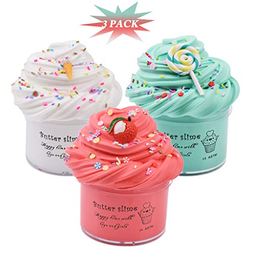 Gwxevce - Paquete de 3 Regalos para Fiestas, Juguetes de Limo de Mantequilla súper Suaves, elásticos y no pegajosos