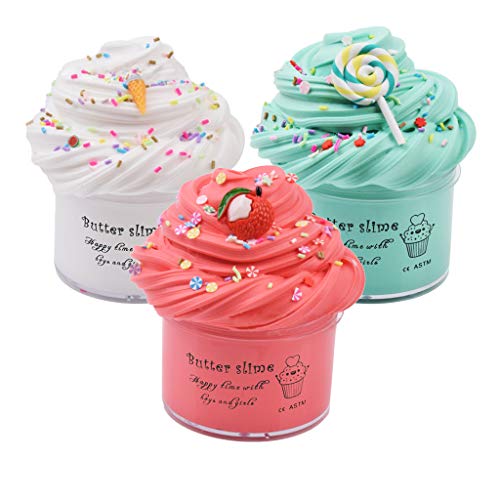 Gwxevce - Paquete de 3 Regalos para Fiestas, Juguetes de Limo de Mantequilla súper Suaves, elásticos y no pegajosos