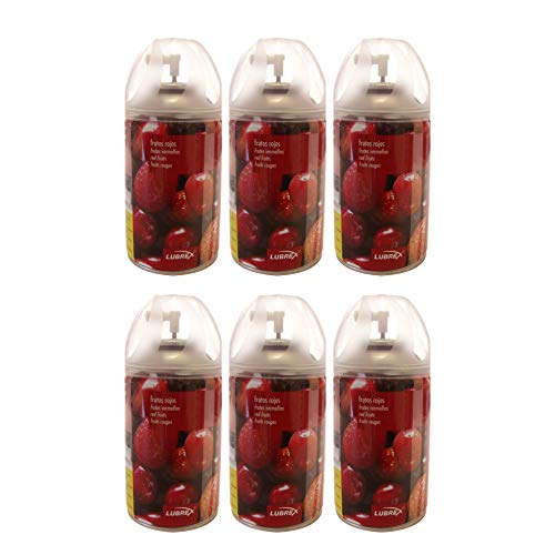 H HANSEL HOME Recambios de ambientador Spray automático Frutos Rojos, Aerosol Universal para difusor automático y Uso Manual (6 PCS)