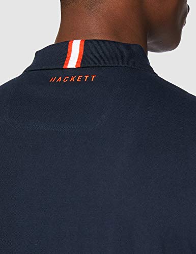 Hackett Amr Contrast Slv Camiseta, Azul (5djnavy/White 5dj), Small para Hombre